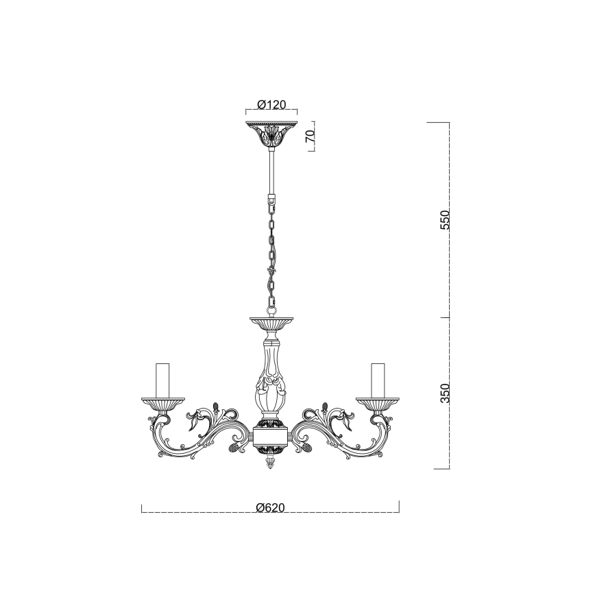 Brilagi - Candeeiro suspenso CLASSIC 6xE14/60W/230V latão