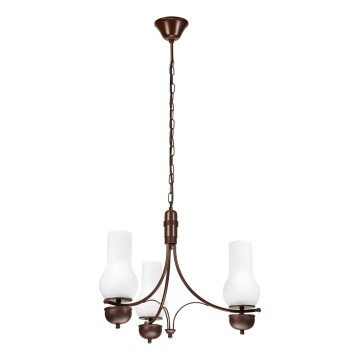 Brilagi - Candeeiro suspenso COTTAGE 3xE14/40W/230V carvalho/branco