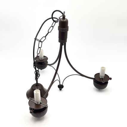 Brilagi - Candeeiro suspenso COTTAGE 3xE14/40W/230V carvalho/branco