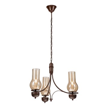 Brilagi - Candeeiro suspenso COTTAGE 3xE14/40W/230V carvalho/castanho