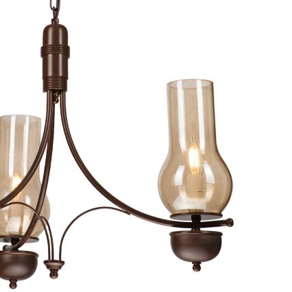 Brilagi - Candeeiro suspenso COTTAGE 3xE14/40W/230V carvalho/castanho