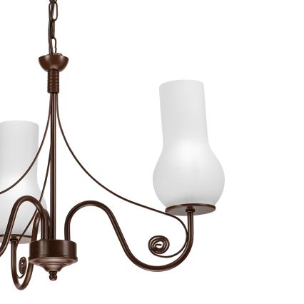 Brilagi - Candeeiro suspenso COTTAGE 3xE14/40W/230V castanho/branco