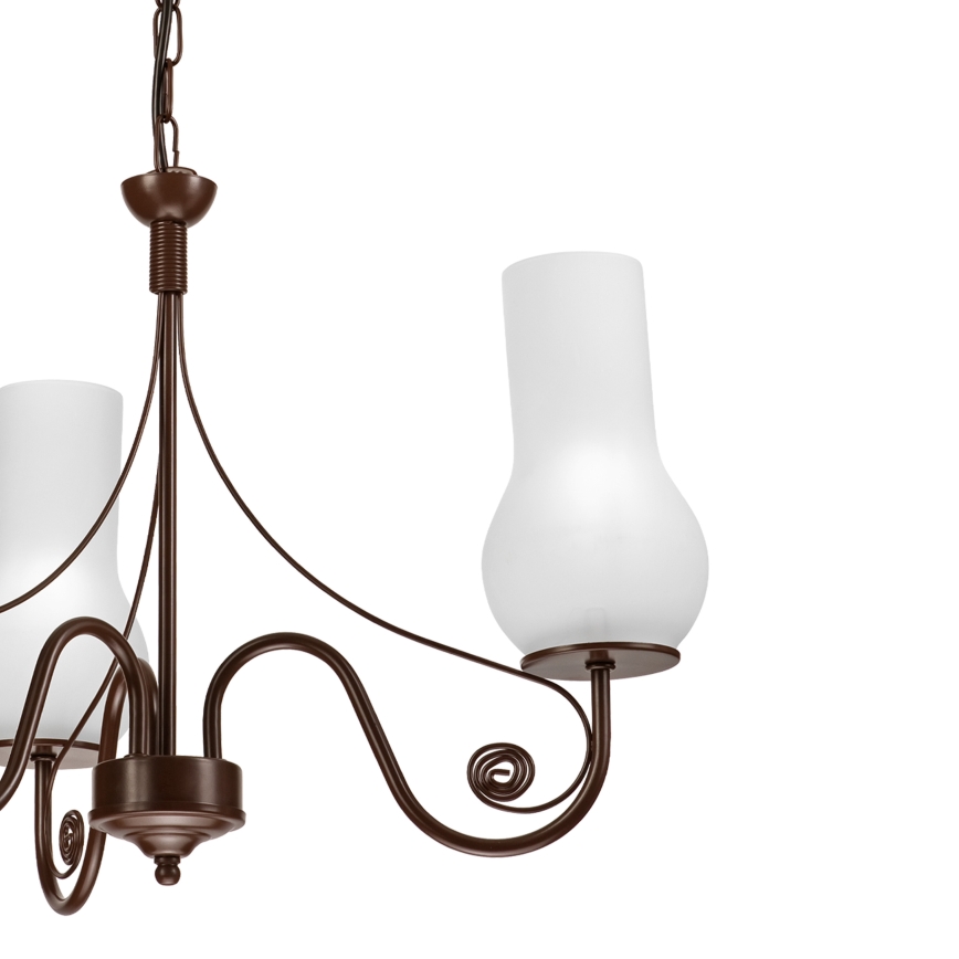 Brilagi - Candeeiro suspenso COTTAGE 3xE14/40W/230V castanho/branco
