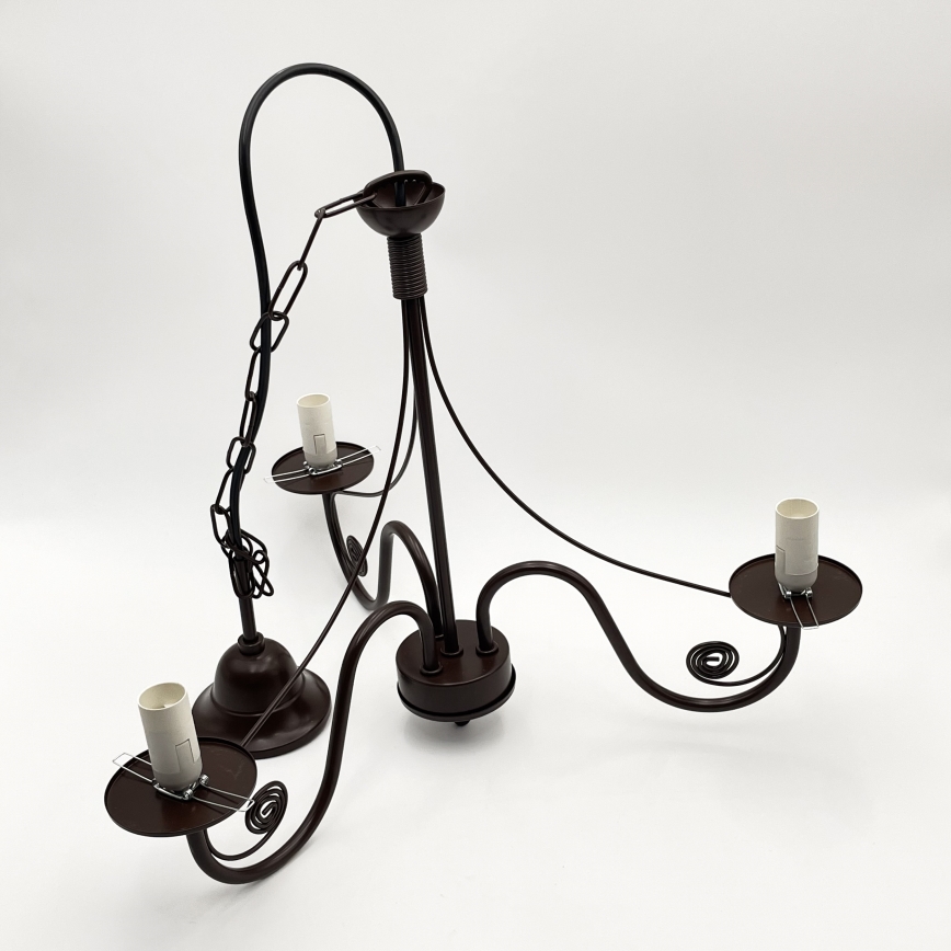 Brilagi - Candeeiro suspenso COTTAGE 3xE14/40W/230V castanho