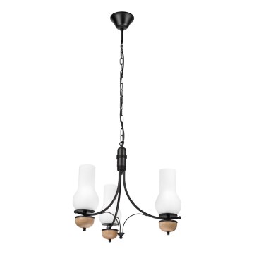 Brilagi - Candeeiro suspenso COTTAGE 3xE14/40W/230V faia/branco