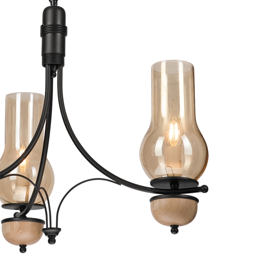 Brilagi - Candeeiro suspenso COTTAGE 3xE14/40W/230V faia/castanho
