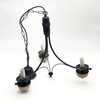 Brilagi - Candeeiro suspenso COTTAGE 3xE14/40W/230V faia/castanho