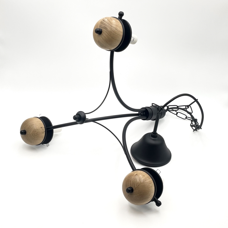 Brilagi - Candeeiro suspenso COTTAGE 3xE14/40W/230V faia/castanho
