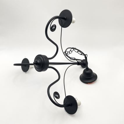 Brilagi - Candeeiro suspenso COTTAGE 3xE14/40W/230V preto/castanho