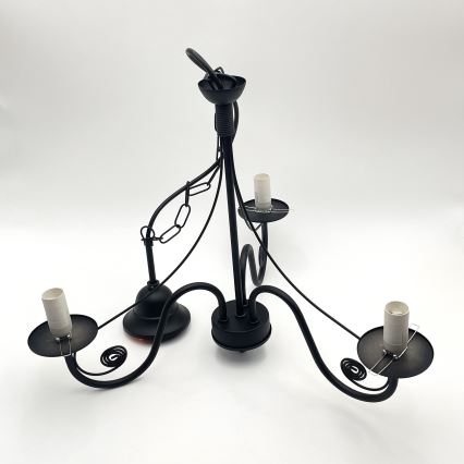 Brilagi - Candeeiro suspenso COTTAGE 3xE14/40W/230V preto/castanho
