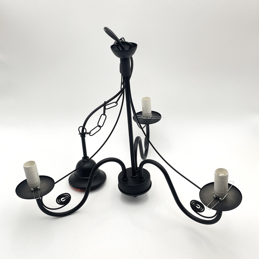 Brilagi - Candeeiro suspenso COTTAGE 3xE14/40W/230V preto/castanho