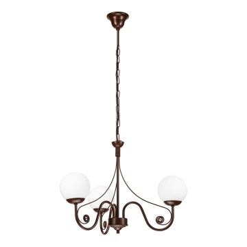 Brilagi - Candeeiro suspenso COTTAGE 3xG9/40W/230V castanho/branco