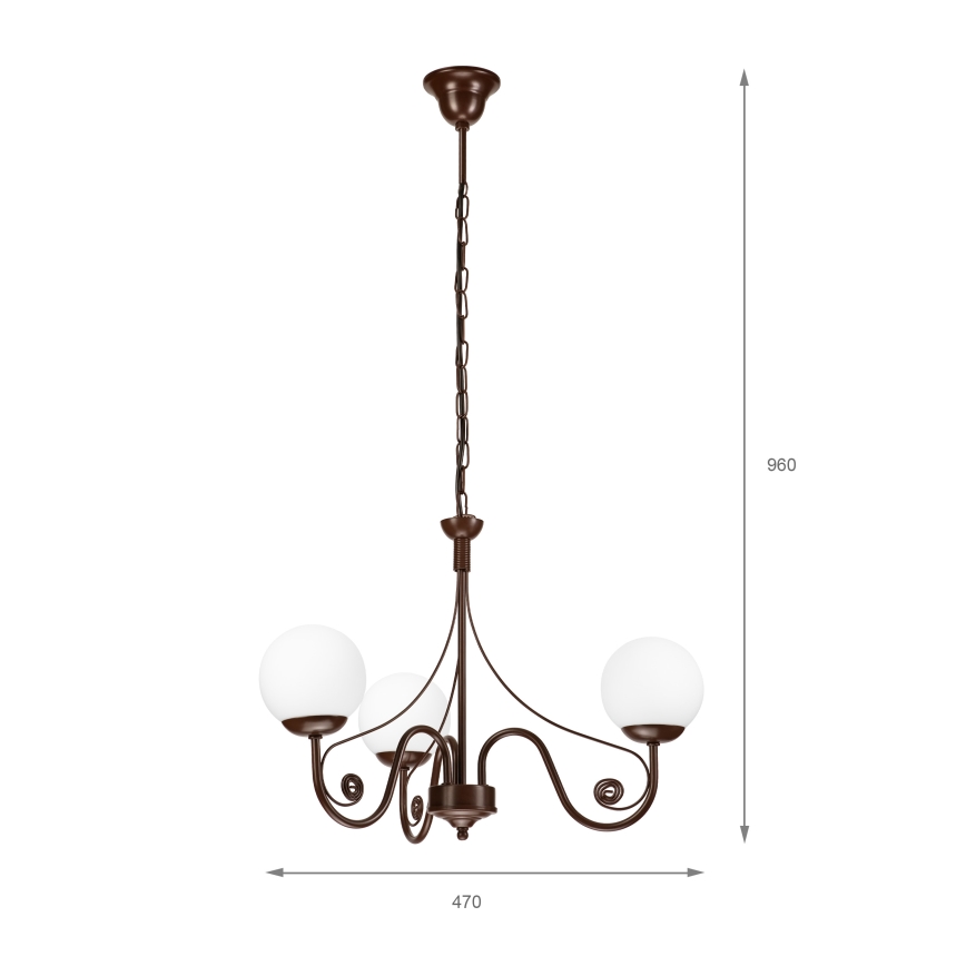 Brilagi - Candeeiro suspenso COTTAGE 3xG9/40W/230V castanho/branco