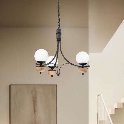 Brilagi - Candeeiro suspenso COTTAGE 3xG9/40W/230V faia/branco