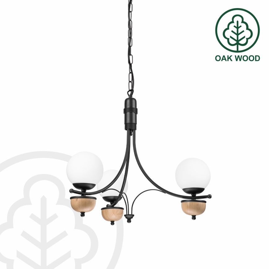 Brilagi - Candeeiro suspenso COTTAGE 3xG9/40W/230V faia/branco