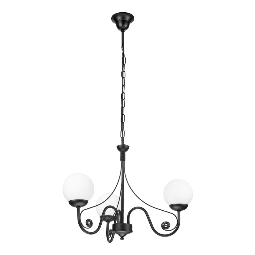 Brilagi - Candeeiro suspenso COTTAGE 3xG9/40W/230V preto/branco