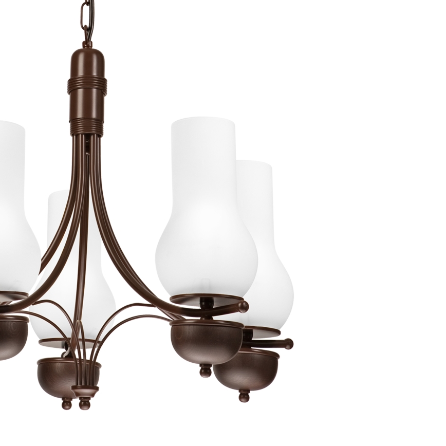 Brilagi - Candeeiro suspenso COTTAGE 5xE14/40W/230V carvalho/branco