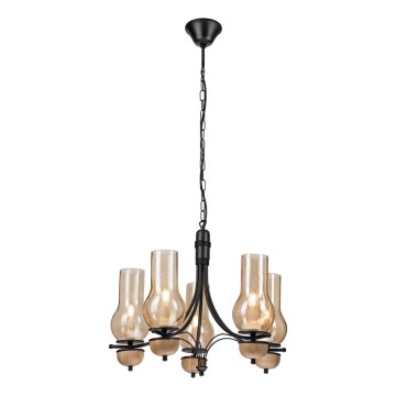 Brilagi - Candeeiro suspenso COTTAGE 5xE14/40W/230V faia/castanho