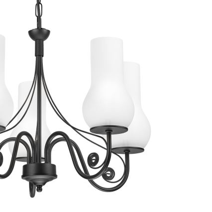 Brilagi - Candeeiro suspenso COTTAGE 5xE14/40W/230V preto/branco