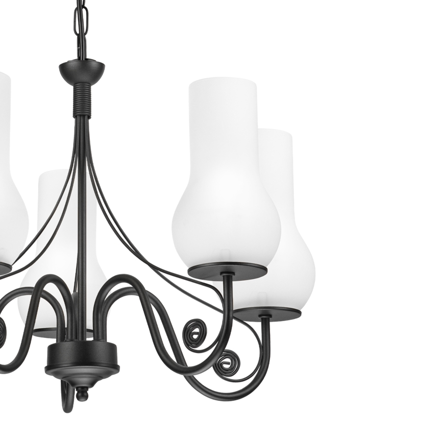 Brilagi - Candeeiro suspenso COTTAGE 5xE14/40W/230V preto/branco