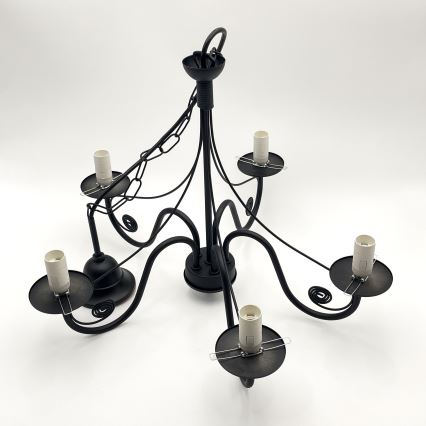 Brilagi - Candeeiro suspenso COTTAGE 5xE14/40W/230V preto/branco