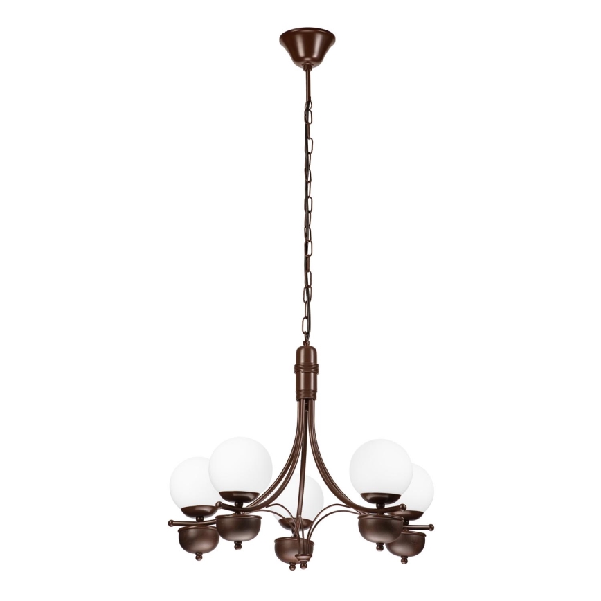 Brilagi - Candeeiro suspenso COTTAGE 5xG9/40W/230V carvalho/branco
