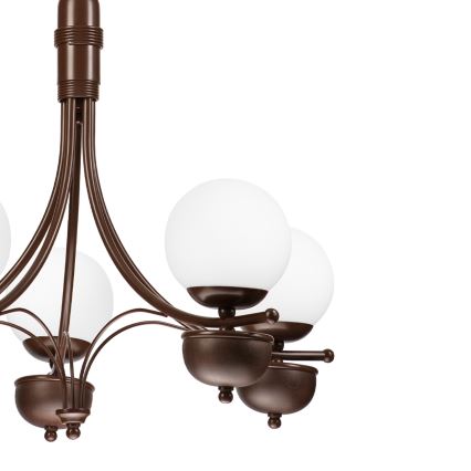 Brilagi - Candeeiro suspenso COTTAGE 5xG9/40W/230V carvalho/branco