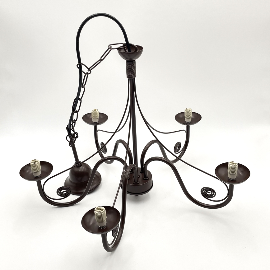 Brilagi - Candeeiro suspenso COTTAGE 5xG9/40W/230V castanho/branco