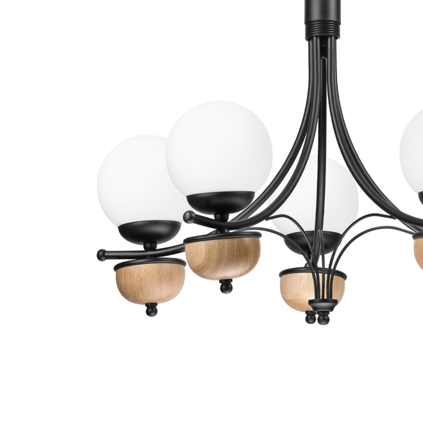 Brilagi - Candeeiro suspenso COTTAGE 5xG9/40W/230V faia/branco