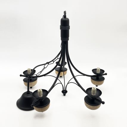 Brilagi - Candeeiro suspenso COTTAGE 5xG9/40W/230V faia/branco