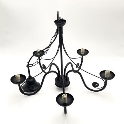 Brilagi - Candeeiro suspenso COTTAGE 5xG9/40W/230V preto/branco