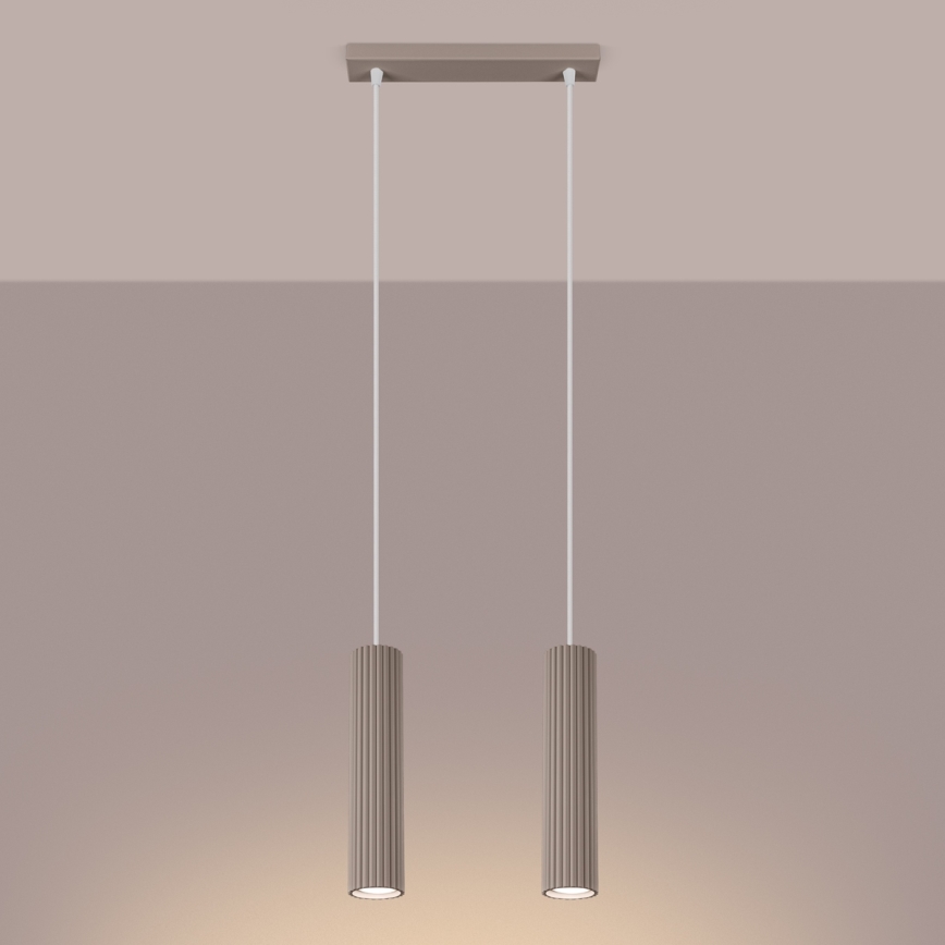 Brilagi - Candeeiro suspenso CRESTO 2xGU10/10W/230V taupe