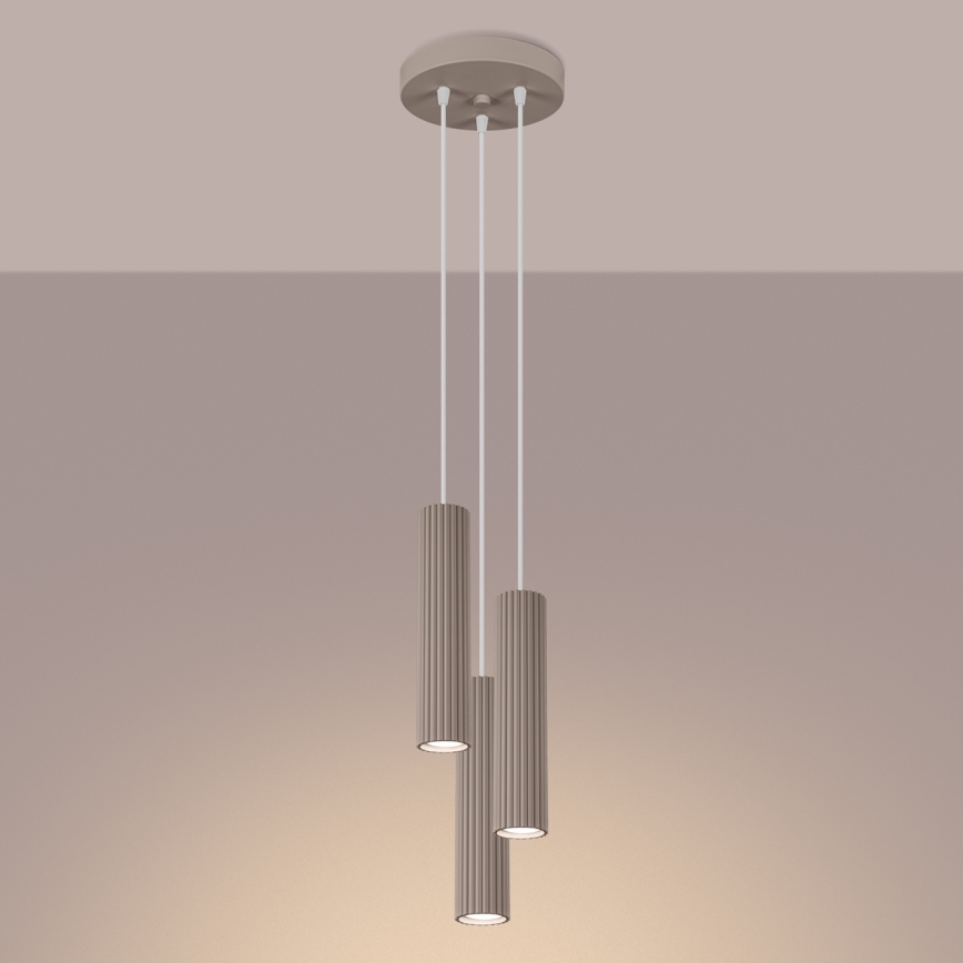 Brilagi - Candeeiro suspenso CRESTO 3xGU10/10W/230V taupe