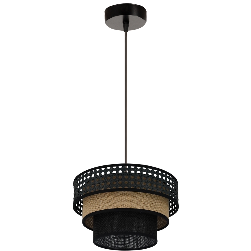 Brilagi - Candeeiro suspenso DAKOTA LUNETA 1xE27/15W/230V diâmetro 25 cm preto/bege