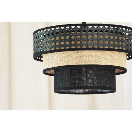 Brilagi - Candeeiro suspenso DAKOTA LUNETA 1xE27/15W/230V diâmetro 25 cm preto/bege