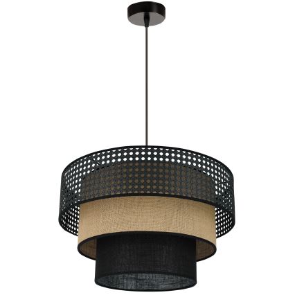 Brilagi - Candeeiro suspenso DAKOTA LUNETA 1xE27/15W/230V diâmetro 45 cm preto/bege