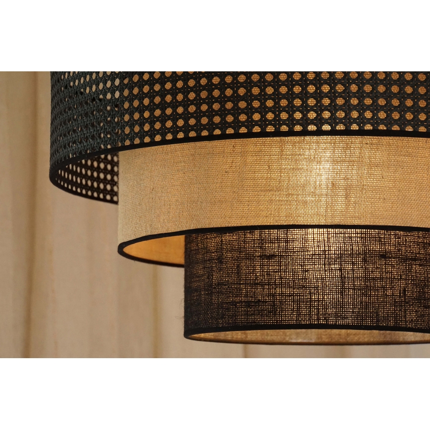 Brilagi - Candeeiro suspenso DAKOTA LUNETA 1xE27/15W/230V diâmetro 45 cm preto/bege