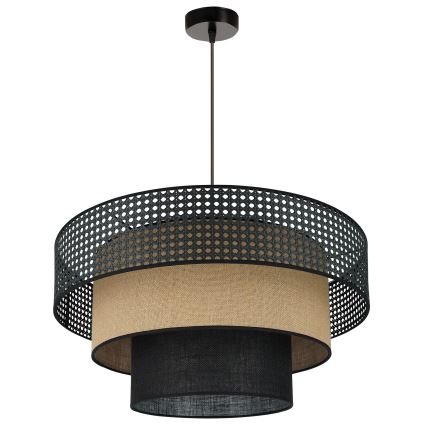 Brilagi - Candeeiro suspenso DAKOTA LUNETA 1xE27/15W/230V diâmetro 60 cm preto/bege