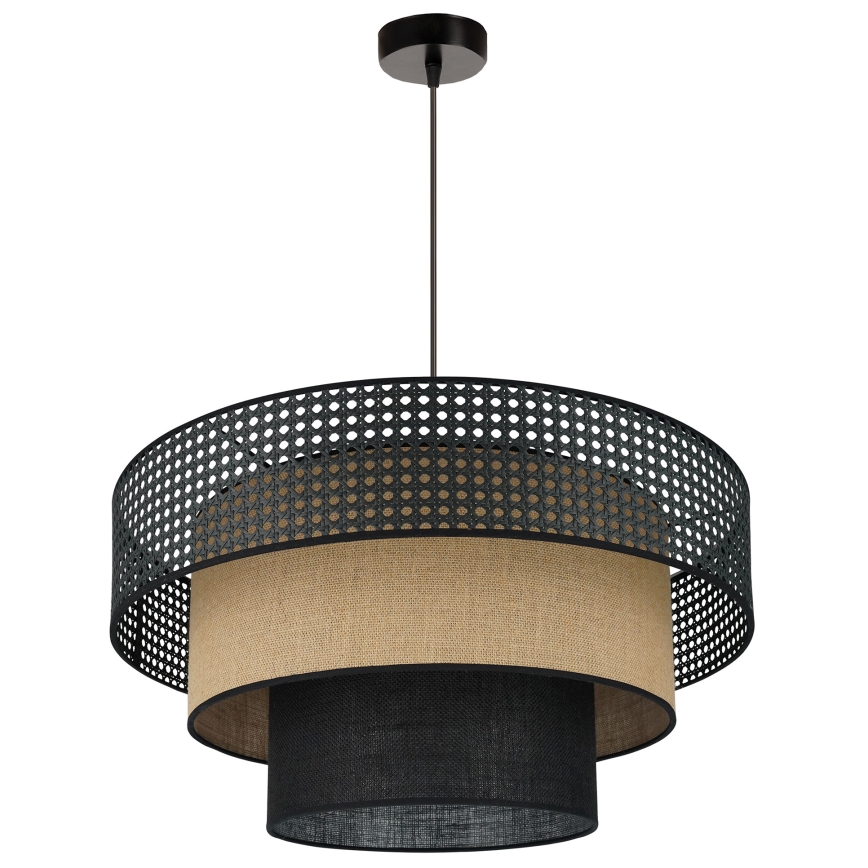 Brilagi - Candeeiro suspenso DAKOTA LUNETA 1xE27/15W/230V diâmetro 60 cm preto/bege