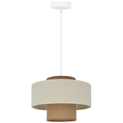 Brilagi - Candeeiro suspenso DALLAS 1xE27/15W/230V diâmetro 30 cm castanho/creme/branco