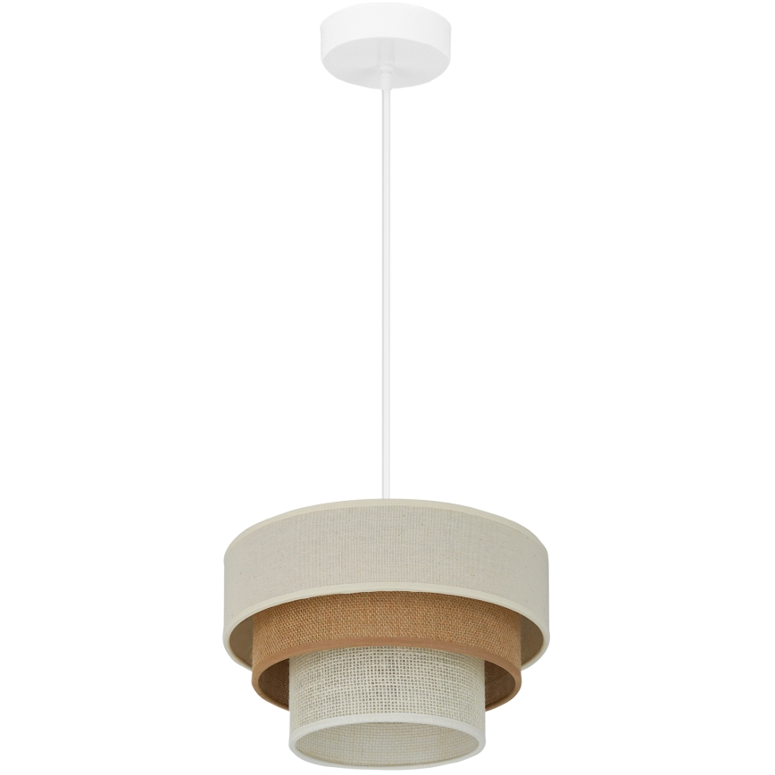 Brilagi - Candeeiro suspenso DENVER LUNETA 1xE27/15W/230V diâmetro 25 cm bege/castanho/creme