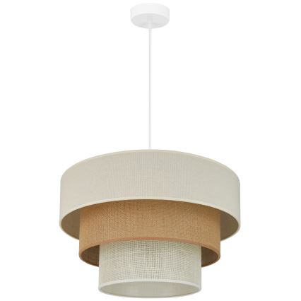 Brilagi - Candeeiro suspenso DENVER LUNETA 1xE27/15W/230V diâmetro 45 cm bege/castanho/creme