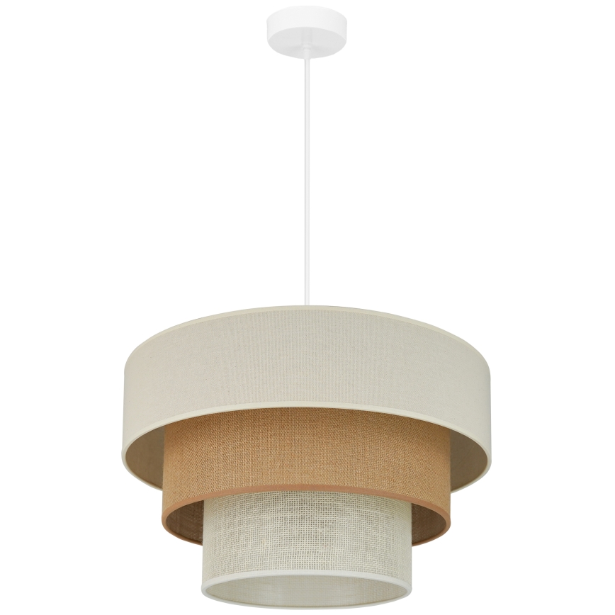 Brilagi - Candeeiro suspenso DENVER LUNETA 1xE27/15W/230V diâmetro 45 cm bege/castanho/creme