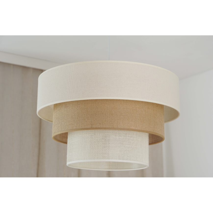 Brilagi - Candeeiro suspenso DENVER LUNETA 1xE27/15W/230V diâmetro 45 cm bege/castanho/creme