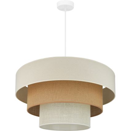 Brilagi - Candeeiro suspenso DENVER LUNETA 1xE27/15W/230V diâmetro 60 cm bege/castanho/creme