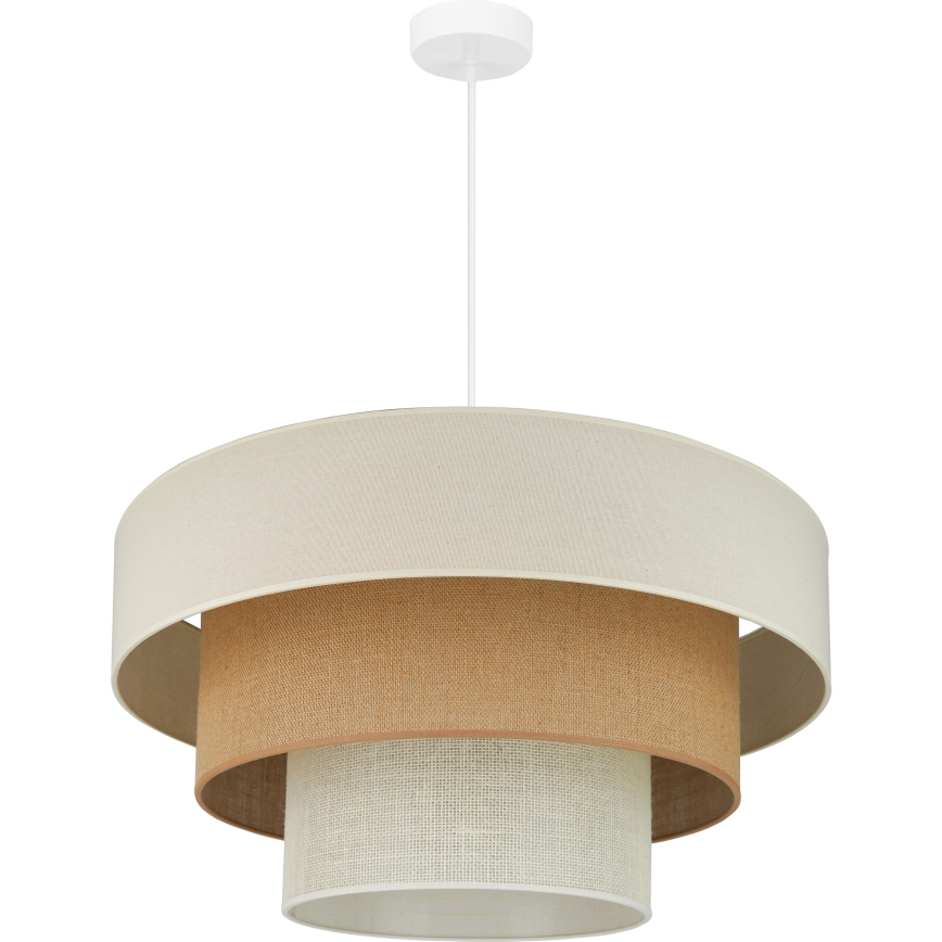 Brilagi - Candeeiro suspenso DENVER LUNETA 1xE27/15W/230V diâmetro 60 cm bege/castanho/creme