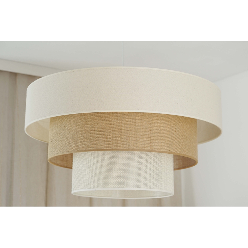 Brilagi - Candeeiro suspenso DENVER LUNETA 1xE27/15W/230V diâmetro 60 cm bege/castanho/creme