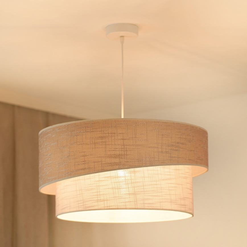 Brilagi - Candeeiro suspenso DOVER SHINE 1xE27/15W/230V diâmetro 50 cm cinzento/creme