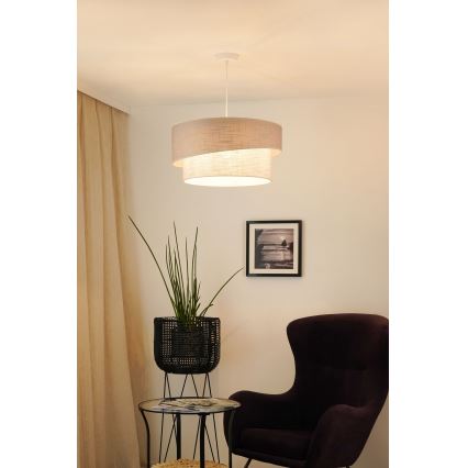 Brilagi - Candeeiro suspenso DOVER SHINE 1xE27/15W/230V diâmetro 50 cm cinzento/creme