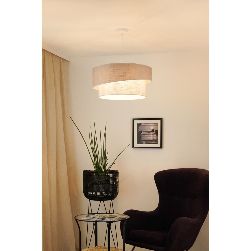 Brilagi - Candeeiro suspenso DOVER SHINE 1xE27/15W/230V diâmetro 50 cm cinzento/creme